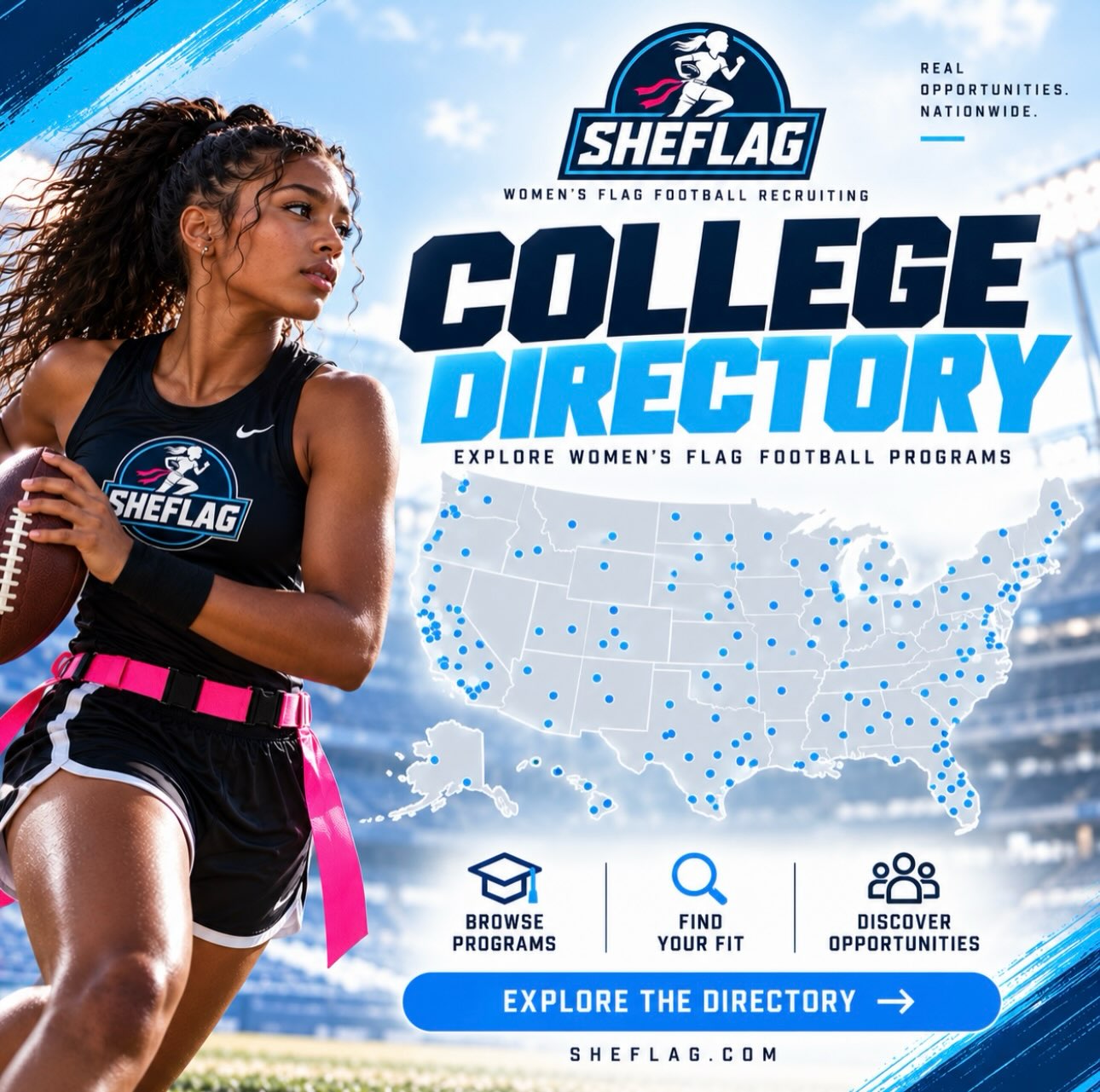 They’re out there. Your next opportunity is waiting. #SheFlag #WomensFlagFootball